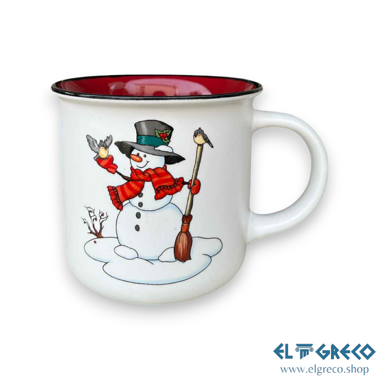 Коледна Чаша за Кафе / Чай със Снежен Човек 350ml