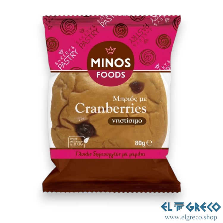 Постен Бриош с Червени Боровинки "Minos" 80гр.