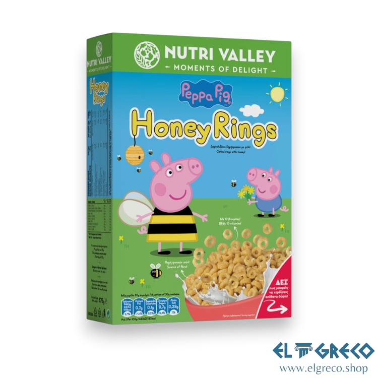 Зърнени Храни Медени Пръстени Peppa Pig ''Nutri Valley'' 375гр.