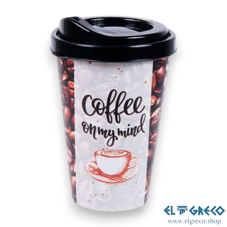 Многократна Пластмасова Чаша за Кафе ''Coffee on My Mind'' 440ml