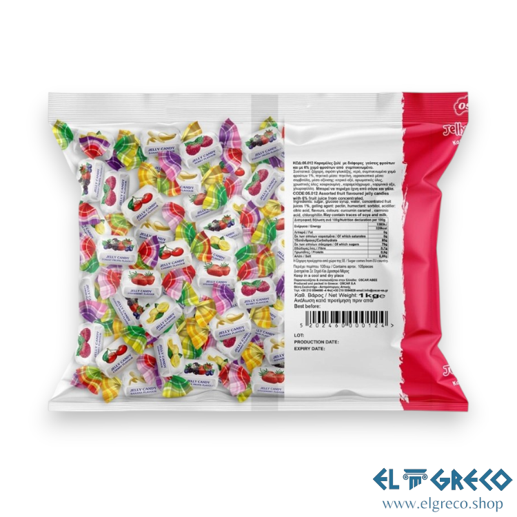 Желирани Бонбони с Различни Плодови Вкусове "Oscar" 1кг.